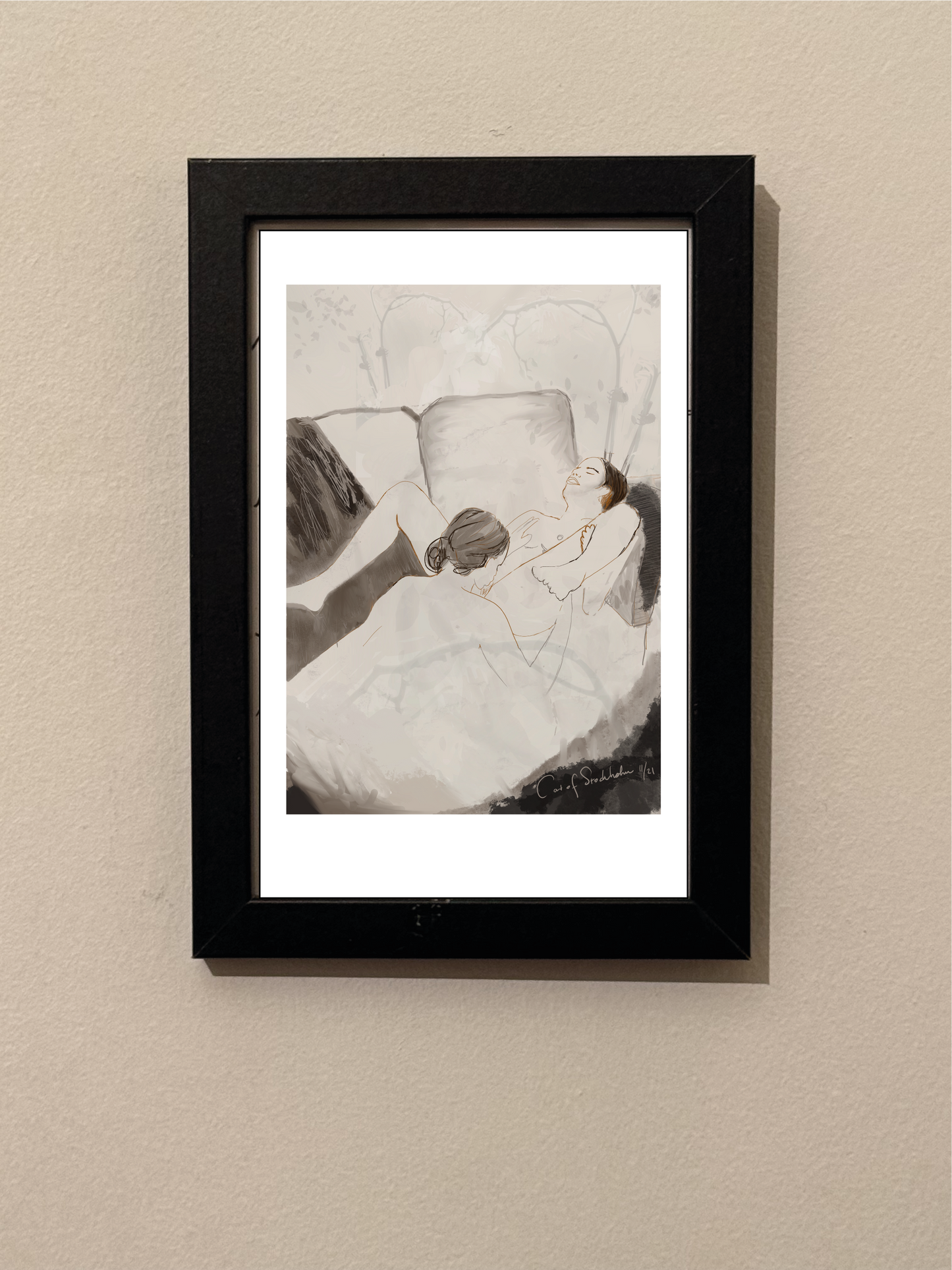 Print - Small framed, signed by artist