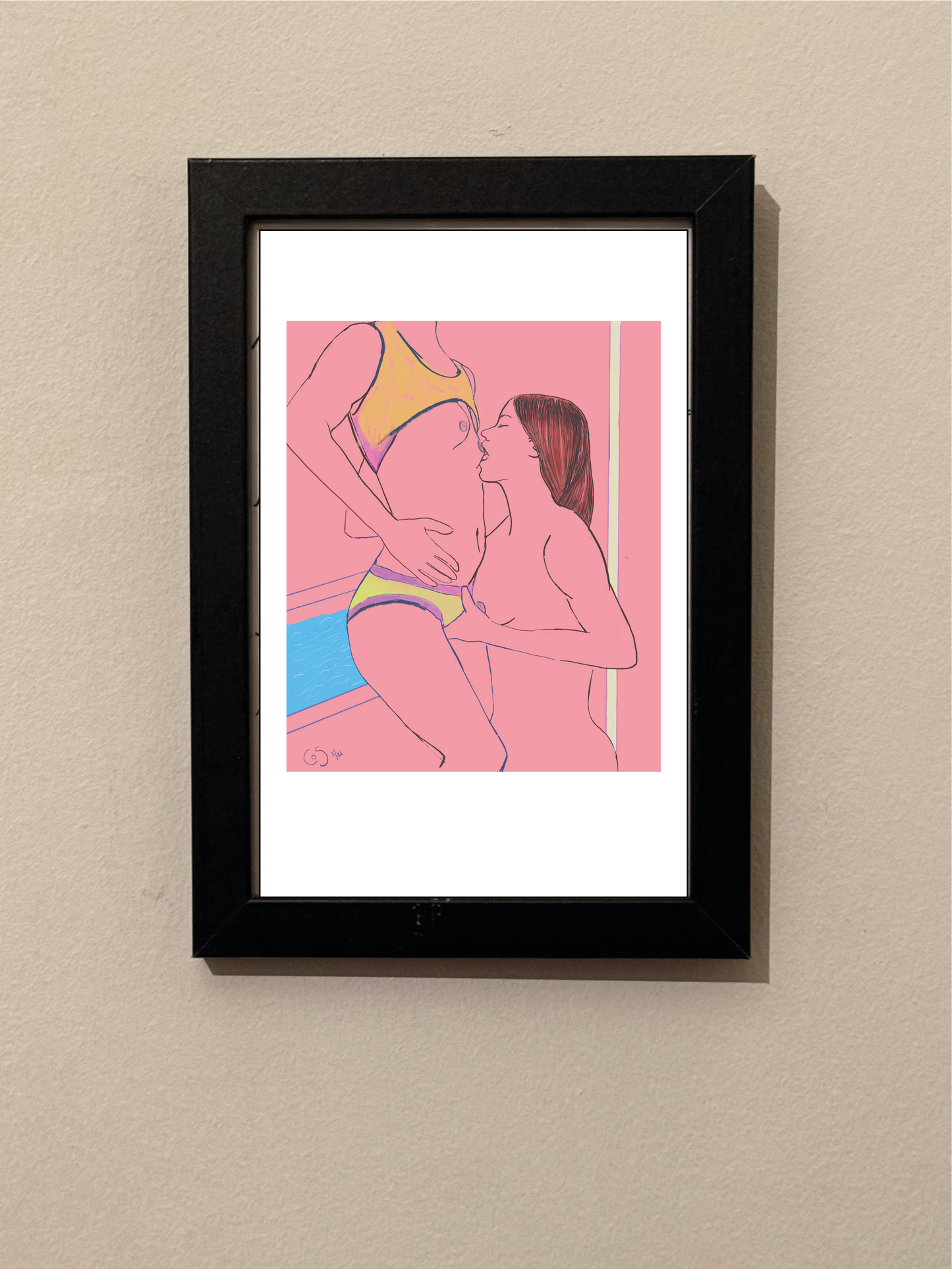 Print - Small framed, signed by artist